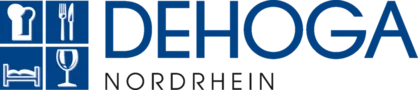 DEHOGA Nordrhein-Logo mit Symbolen für Gastronomie und Hotellerie.