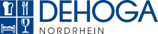 DEHOGA Nordrhein-Logo mit Symbolen für Gastronomie und Hotellerie.