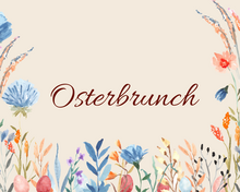 Schriftzug Osterbrunch mit Blumen-Grafik